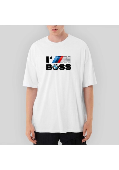 BMW IM BOSS Oversize Beyaz Tişört Beyaz