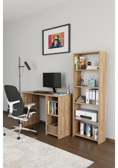 Kitaplıklı Çalışma Masası Bilgisayar Masası Raflı Öğrenci Ofis Masası 5 Raflı Ders Çalışma Masası Atlantik Çam Kitaplıklı Çalışma Masası Bilgisayar Masası Raflı Öğrenci Ofis Masası 5 Raflı Ders Çalışma Masası Atlantik Çam