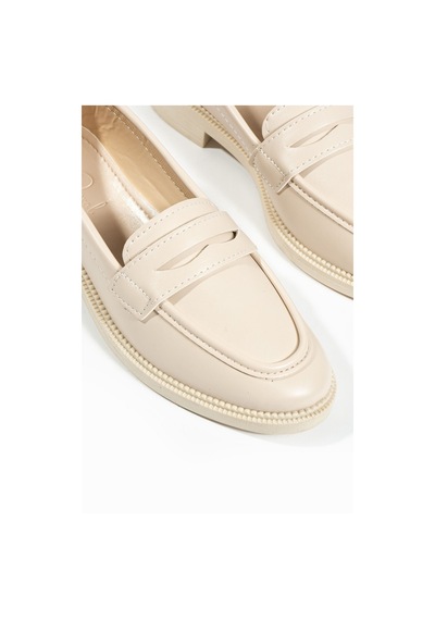 Kadın Loafer Günlük Klasik Casual Makosen Fonle Bej Bej