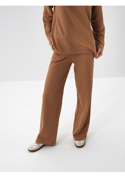 Xint Camel Pamuk Dokulu Oversize Sweat Pantolon 470456