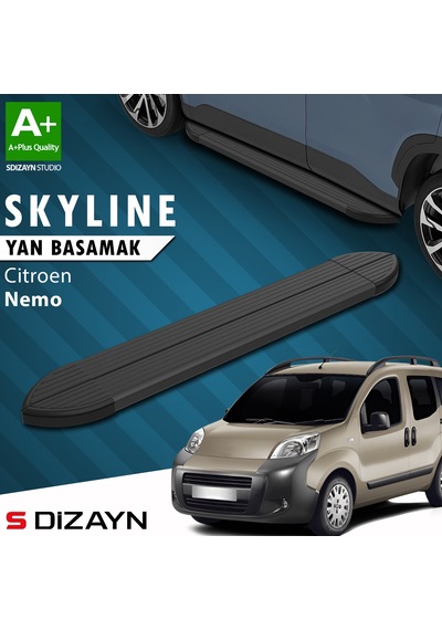 S-dizayn Citroen Nemo Skyline Siyah Yan Basamak 173 Cm 2008-2017 A+ Kalite