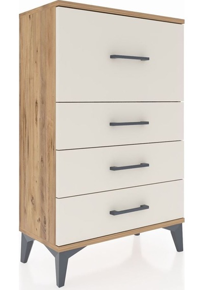 Arges Komodin 4 Çekmeceli 60x30x96 Çam-aytaşı Atlas Çam