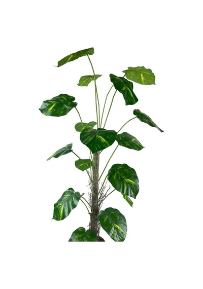 Yapay Ağaç Difenbahya Tropik 18 Dallı Çalılı Gövde 120x60cm Gümüş Aleminyum Saksıda