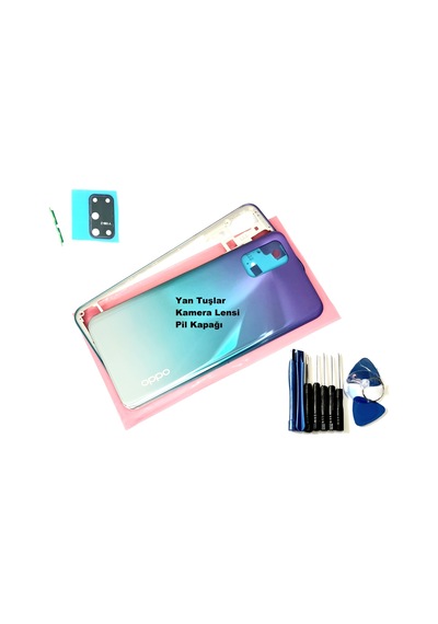 Oppo A72 Kasa Arka Pil Batarya Kapağı Tamir Seti Mavi