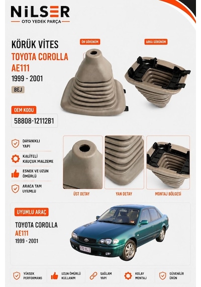Toyota Corolla Ae111 Vites Körük 1999-2001 Bej