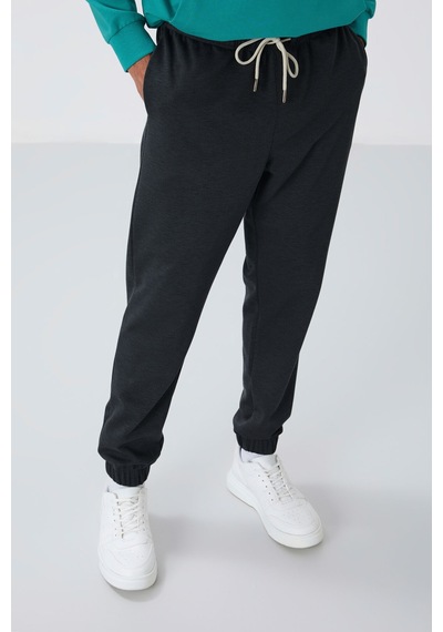 Tommy Life Koyu Gri Yüzeyi Dokulu Standart Fit Erkek Eşofman Alt - 82156 Koyu Gri