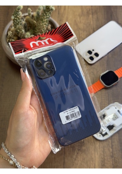 Apple iPhone 12 Pro Uyumlu Süper İnce Mat Ultra Thin Silikon Kılıf Lacivert