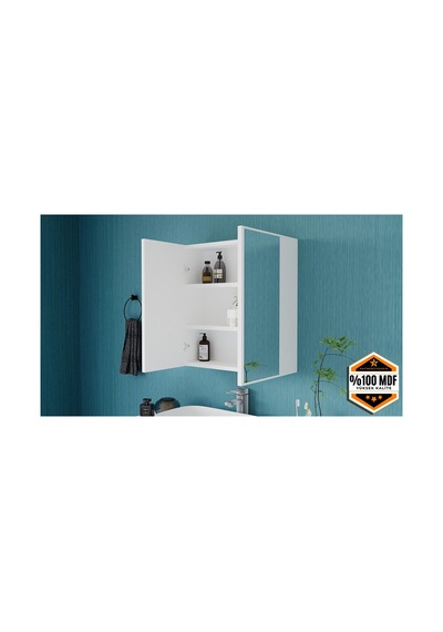 Rafineri 2 Kapaklı Aynalı Banyo Dolabı Mdf 6998 Rafineri 2 Kapaklı Aynalı Banyo Dolabı Mdf 6998
