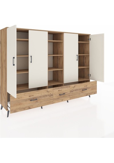 Hyperion Dolap 12 Raflı 3 Çekmeceli 4 Kapaklı 220x44x163 Çam-ayta Çam-aytaşı/çam Hyperion Dolap 12 Raflı 3 Çekmeceli 4 Kapaklı 220x44x163 Çam-ayta Çam-aytaşı/çam