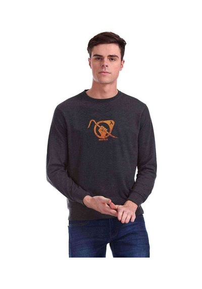 Half Life 2 Rise And Shine Baskılı Füme Erkek Örme Sweatshirt (530973950)