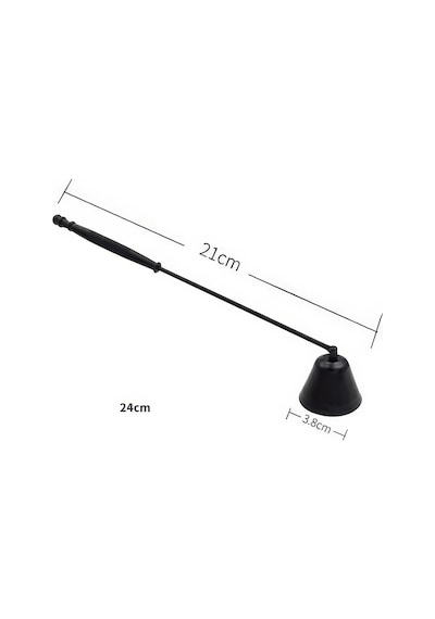 Çelik Siyah 24 Cm Dekoratif Çan Dizayn Saplı Mum Söndürücü Cin818sy Çok Renkli