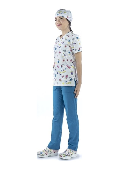 Zarf Yaka Desenli Üst - 4102 Yara Bandı-6092