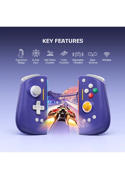 Nyxi Hyperion 3 Mor Joypad Switch 2  Hall Effect Drift Yapmayan Joystick Kablosuz Oyun Kolu Joy-con