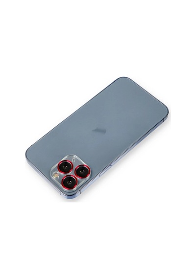 Apple İphone 11 Pro Uyumlu Metal Kamera Lens Koruma Cam - Kırmızı