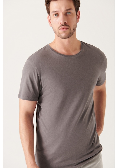 Avva Erkek Antrasit Ultrasoft Bisiklet Yaka Düz Standart Fit Normal Kesim Modal T-Shirt B001171 Antrasit Avva Erkek Antrasit Ultrasoft Bisiklet Yaka Düz Standart Fit Normal Kesim Modal T-Shirt B001171 Antrasit