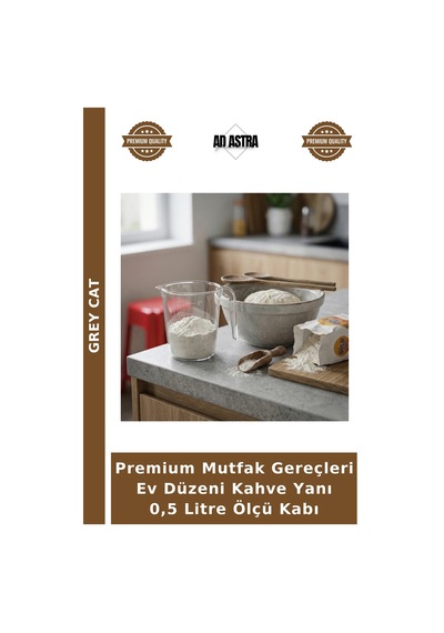Premium Mutfak Gereçleri Ev Düzeni Kahve Yanı 0,5 Litre Ölçü Kabı Çok Renkli