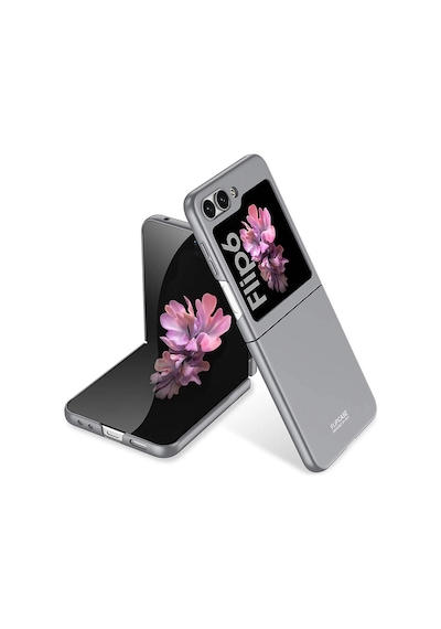 Galaxy Uyumlu Z Flip 6 Kılıf Zore Sert Kıpta Kapak Gri