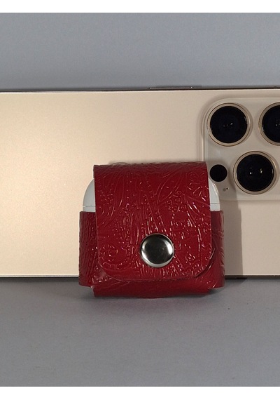 Gogo Hakiki Deri Apple Uyumlu Airpods 4.nesil Kılıf Kırmızı
