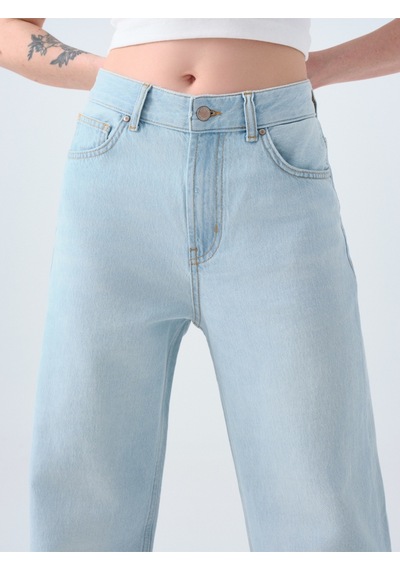 Wide Leg Regular Fit Kadın Pantolon Denim