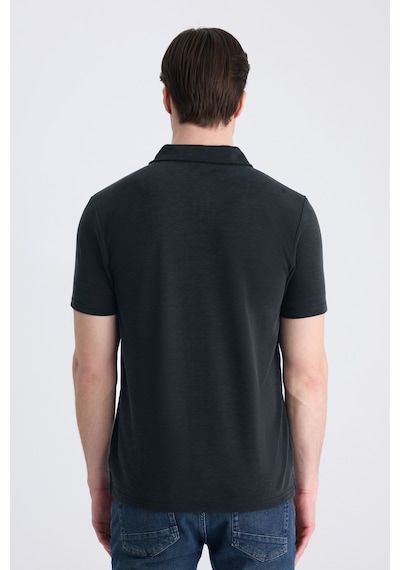 Twn Slim Fit Siyah Düz Modal T-shirt 4ec1459811112 001