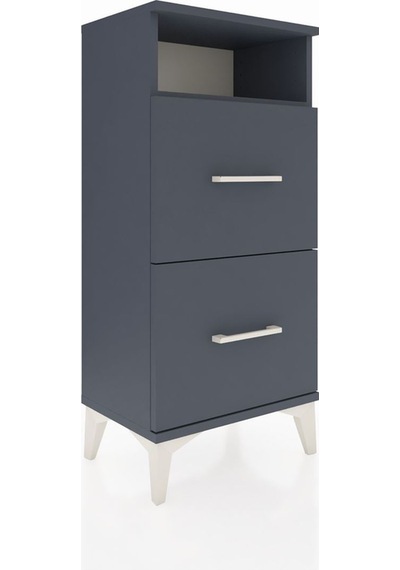Arges Komodin Tek Raflı 2 Çekmeceli 44x30x96 Antrasit-antrasit Antrasit
