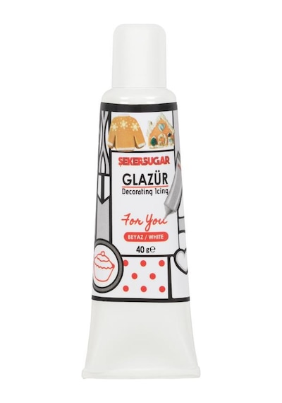 Glazür Tüp 4 Lü Set 40 Gr Pasta Ve Kurabiye Dekor Glaze Seti