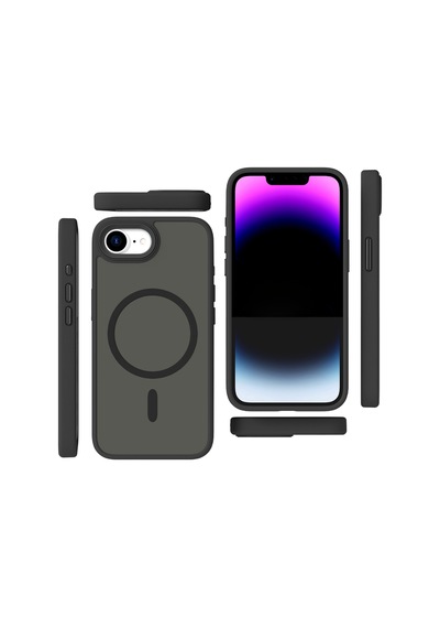 Joko - 951 - Apple iPhone Uyumlu 17e Megane Magsafe Kapak - Csmo-tex - - Siyah Sıyah