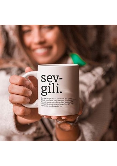 Sevgili Kelime Anlamlı Hediyelik Kupa Bardak Acı Kahve