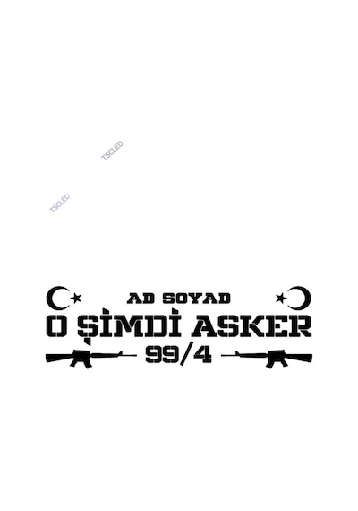 O Şimdi Asker Sticker Yapıştırma 30 Cm