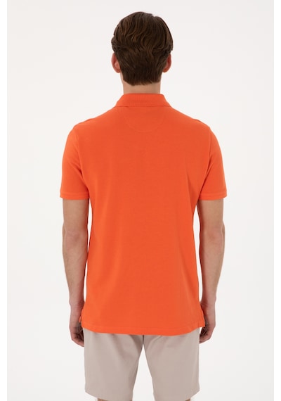 U.S. Polo Assn. Erkek Slim Fit Polo Yaka Nar Çiçeği Basic Tişört 50307699-VR039