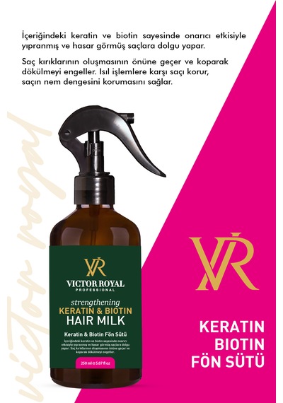 Victor Royal Keratin&biotin Isı Koruyucu Saç Spreyi 250 Ml