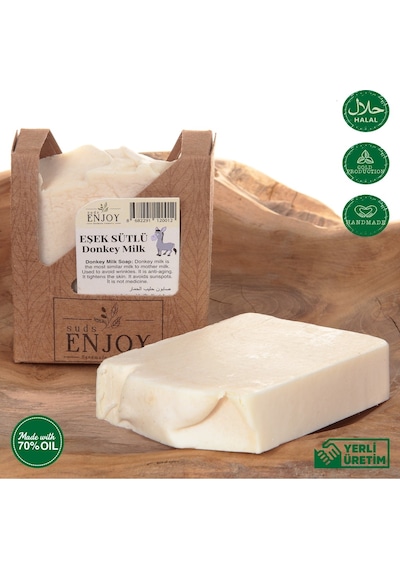 Suds Enjoy Doğal Eşek Sütlü El Yapımı Yüz Saç ve Vücut Sabunu 100 G