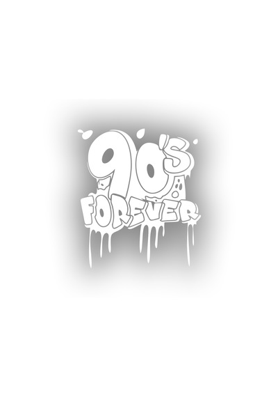 90's Forever Araba Sticker 17x17 Cm Beyaz