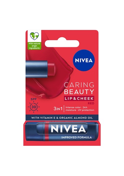 2 Adet Nivea Lip Care Caring Beauty Red 5ml