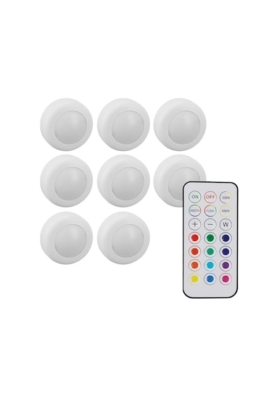Powermaster Pm-27186 Led Mobilya Merdiven Pilli Aydınlatma 3m Yapışkanlı Kumandalı Rgb + 4000k 8'li Paket Beyaz