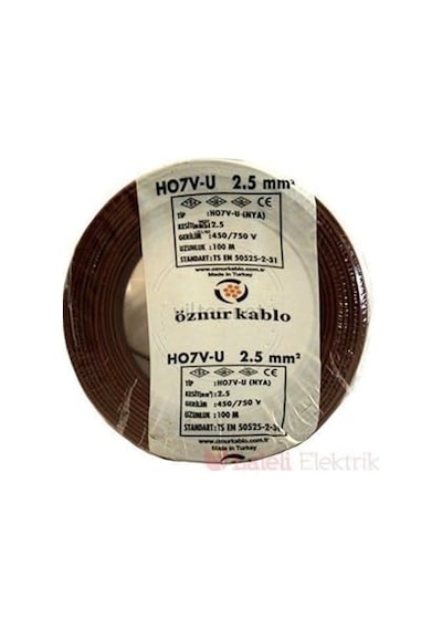 2,5 Mm2 Nya Tek Damar Kahve 100m 10 Parça Siyah