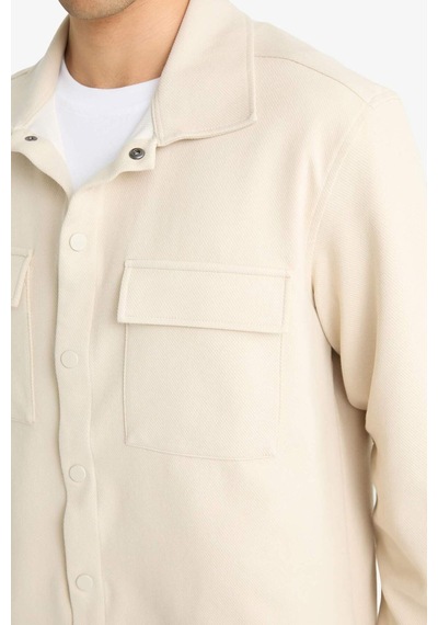 Defacto Regular Fit Twill Uzun Kollu Gömlek E7689ax25aubg359 Bej