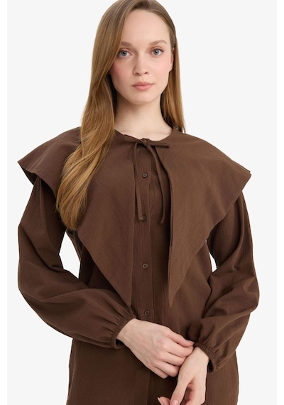 Defacto Krinkıl Kumaş Tunik H0406ax26spbn323 Kahve-bn323