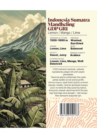 Indonesia Sumatra Mandheling Gdp Gr1 Yöresel Filtre Kahve 250 Gr. Çekirdek Kahve