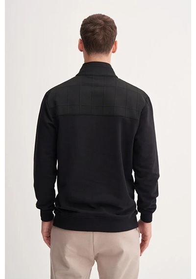 Cazador Premium Regular Fit Dik Yaka Mevsimlik 3 İplik Sweatshirt-53415 Siyah