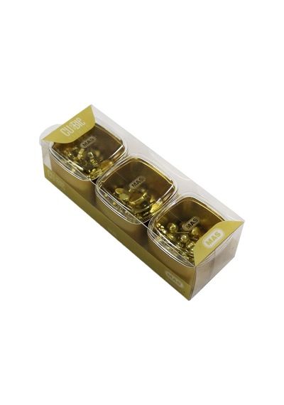 Cubbie Premium 3'lü Kutu Ataş Raptiye Seti, Gold