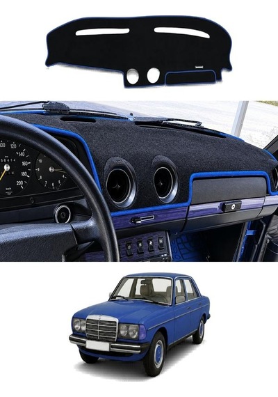 Mercedes-benz - W123 1975-1985 Uyumlu Torpido Koruma Kılıfı - Mavi Şeritli
