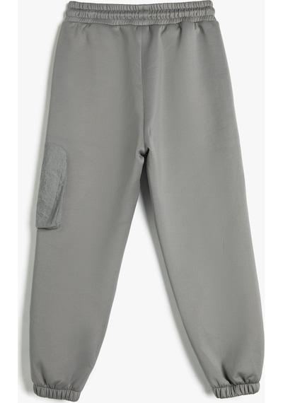 Koton Jogger Eşofman Altı Beli Bağlamalı Cepli Paraşüt Kumaş Detaylı Gri 4wkb40167tk 4WKB40167TK042 Gri