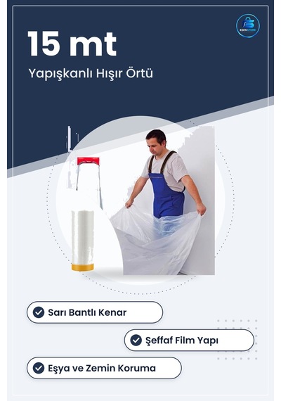 Boya Badana Eşya Koruma Yapışkanlı Hışır Örtü Mobilya Koruyucu Ku
