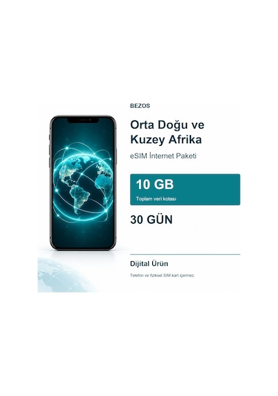 Orta Doğu Ve Kuzey Afrika Esım İnternet Paketi 10 Gb 30 Gün