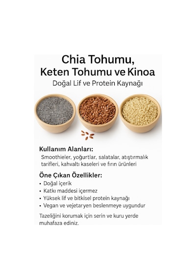 Sultanbahçe Fit Yaşam Paketi - Chia Tohumu Keten Tohumu Kinoa Çiya Tohumu Çihatohumu