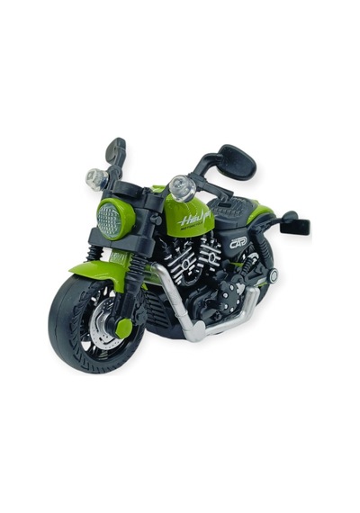 Sürtmeli Işıklı Sesli Chopper Motor Yeşil 15cm Lisinya Çok Renkli