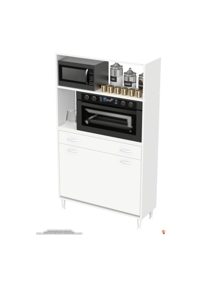 Vio 90 Cm Fırın Dolabı Sepetli Çekmeceli Mini Midi Mutfak Dolabı Beyaz