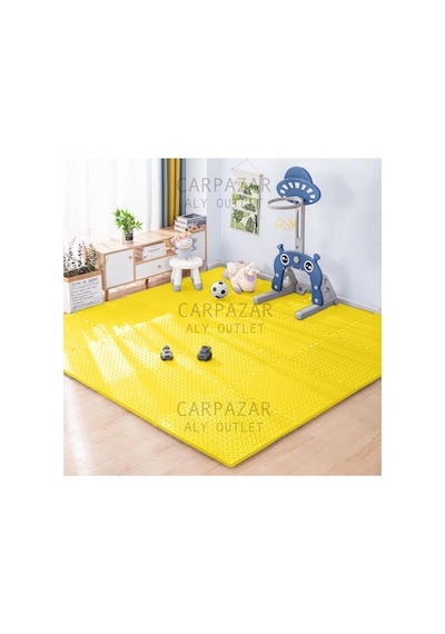Damla Desen Tatami Eva Spor Yoga Pilates Oyun Matı Halısı Minderi Puzzle 50x50 13mm 8 Adet 100x200 Sarı
