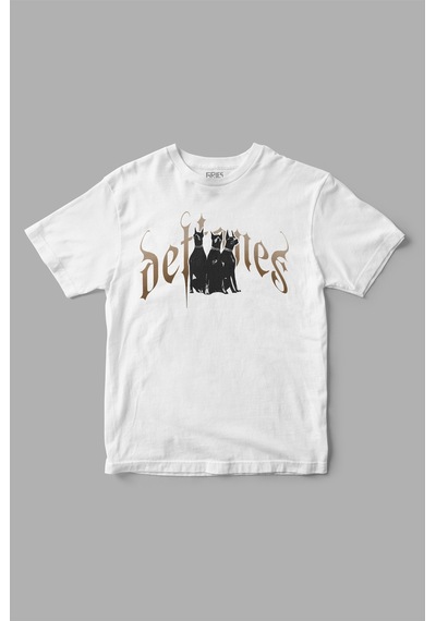 Gries Deftones Doberman Baskılı Tişört Beyaz